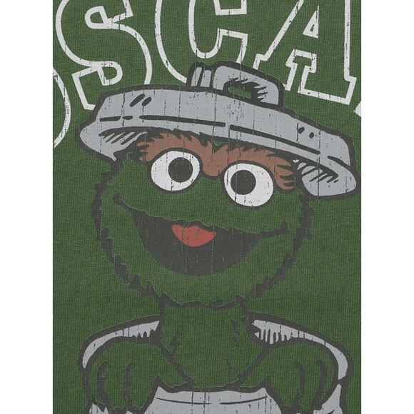 GU (Uniqlo) Sesame Street Oscar the Grouch Half Sleeve Sweat Look T-shirt Green - Picture 5 of 13